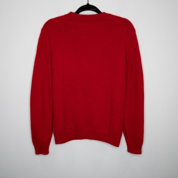 Naadam Luxe Chunky Unisex Cashmere Crewneck Sweater Red Apple 100% Cashmere C28 - Picture 2 of 5